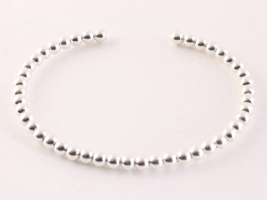 Bracelet à pince en argent fin avec boules brillantes | bol.com