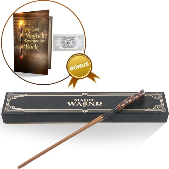 Toverstaf - Geschikt voor George Wemel / Weasley kostuum - Magic Wand - Met Treinkaartje - Inclusief Toverspreuken E-book
