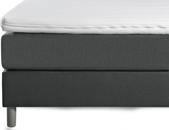 Ensemble Boxspring Anno 1588 Comforta - Ressorts ensachés - Anthracite - 180x200 - Dont couette + 2 oreillers