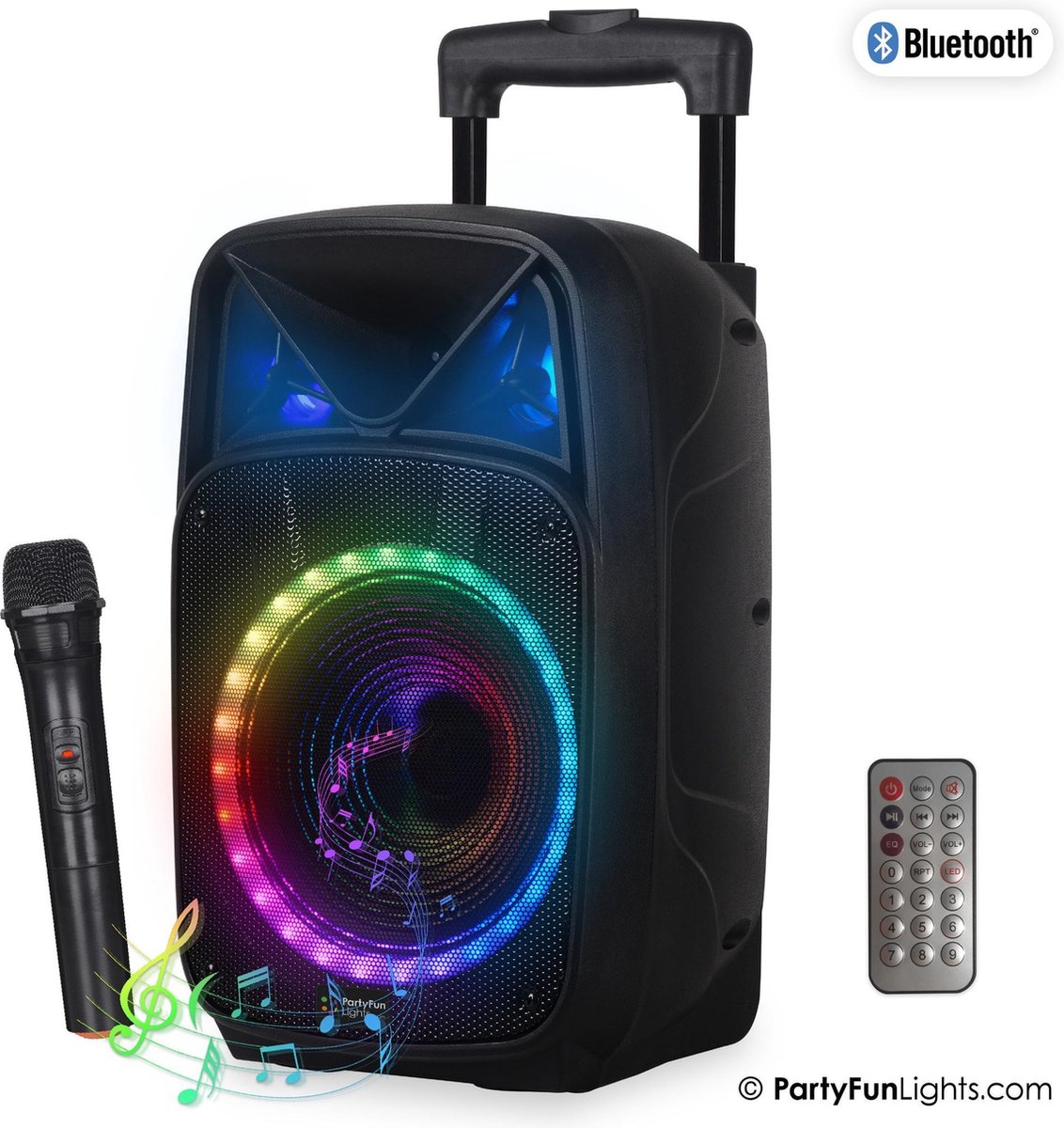 Enceinte de fête karaoké Bluetooth - microphone - télécommande