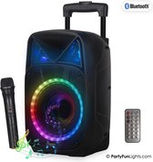 PartyFunLights - Bluetooth XL Karaoke Set - draadloze microfoon - party speaker Ø30cm - party verlichting - afstandsbediening