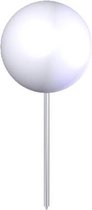 Golfbal tee marker inclusief stalen pin - Ball tee marker- wit - 6 stuks