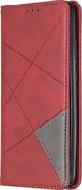 Huawei P Smart Plus (2019) Hoesje - Mobigear - Rhombus Slim Serie - Kunstlederen Bookcase - Rood - Hoesje Geschikt Voor Huawei P Smart Plus (2019)