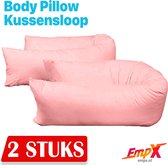 2x Kussenbeschermer Lichaamskussen - Lichaamskussen sloop 40 x 140 - Body Pillow case  - Kussensloop - Roze - Zwangerschapskussens sloop - Voedingskussen sloop