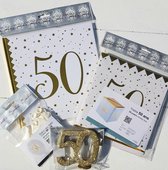 11-delige set voor een 50e verjaardig of gouden jubileum - sarah - abraham - goud - jubileum - gastenboek - decoratie