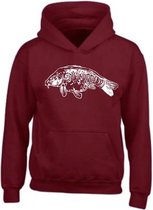Bordeaux Rode Hoodie Fully Scaled Carp Wit