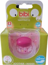 Bibi Happiness fopspeen Favourites 16+ mnd - Baby - 16+ - Fopspeen - Dental - Siliconen - Roze - Soother - BPA Free - Gratis Verzending