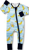 Zipster Bananen - Baby Romper - Bamboe - Met tweerichtingsrits - Maat 68-80