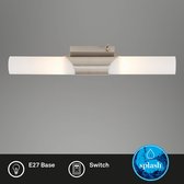 Briloner Leuchten - Wandlamp, comfortabele lichtschakelaar, LED-spiegellamp, 2-vlammige wandlamp, max. 40 Watt, E14, lengte: 43,5 cm