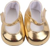 Dolldreams | Gouden schoenen voor pop - Schoentjes voor babypop  - goud klassiek model geschikt voor baby born