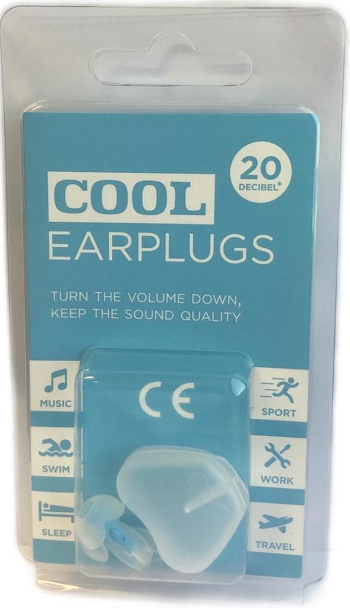 Goedkoopste Cool-Earplugs oordopjes 20 dB blauw in opbergdoosje