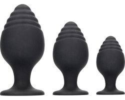Shots - Ouch! Geribbelde Butt Plug Set black
