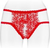 Fashion Secret Emma - Erotische Slip met Open Kruis - Rood - One Size