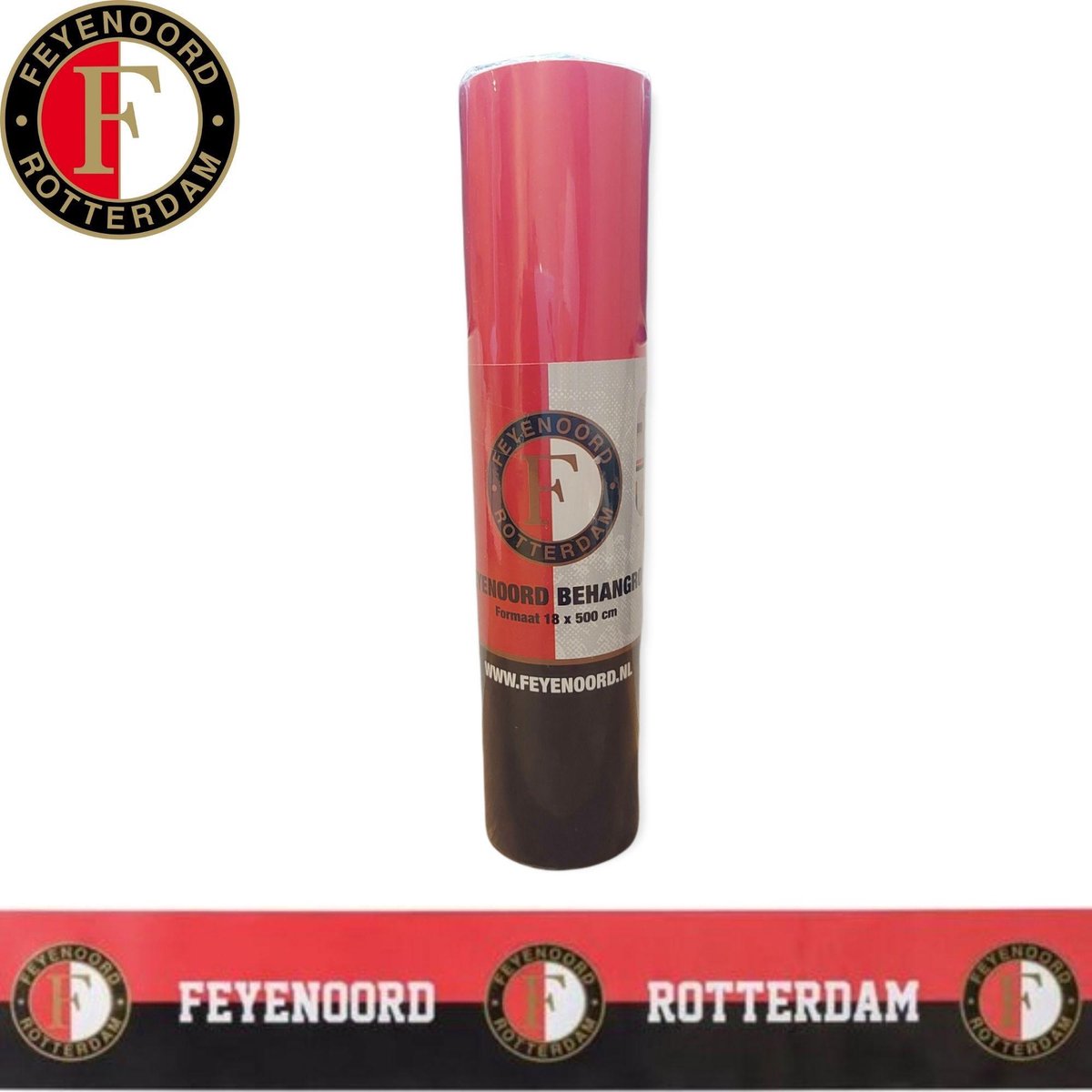 Feyenoord Behangrol - Behang Baan Feyenoord Slaapkamer - 18 x 500 cm