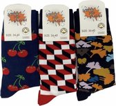 3 Paar Dtuch Pop Socks - Gekke Sokken - Grappige Sokken - Vrolijke Sokken - Aparte Sokken - Unisex - Maat 36-40