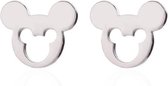 Oorknoppen Mickey Mouse - Zweerknopjes - Zilverkleurig - 8 mm