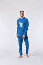 Woody Jongens-Heren pyjama blauw-groen