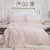 Super zachte fleece dekbedovertrek stars blush / Lits-jumeaux