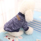 Hondentrui | Trui voor kleine hondjes| Dog Jacket | Hondenjas| warme trui voor dieren| animal clothes| Donkerblauw/Grijs| Maat S|