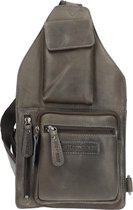 Hill Burry leren crossbody tas met telefoonvak Grijs