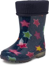 Gevavi Boots - Ruby Sterren Gevoerde PVC Kinderlaarzen - Extra Warm - Regenlaarzen voor Meisjes - Blauw - Maat 31
