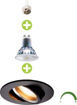 Dimbare LED Inbouwspot 5,5W | rond | 70mm | zwart - Dim to warm