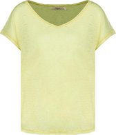 DEELUXE T-shirt met glanzend effect CINDY Light Yellow
