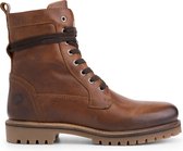 Travelin' Kvinlog Men - Chaussures à Chaussures à lacets en cuir - Bottines doublées de laine - Cuir Cognac - Taille 44