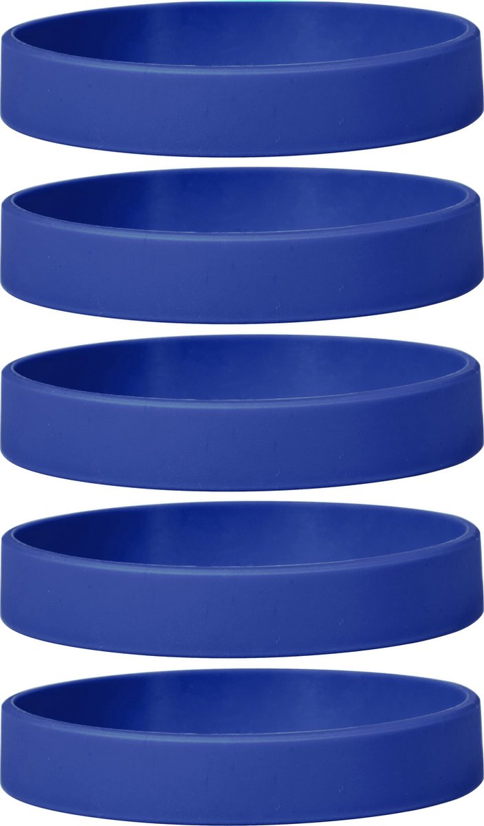 Dinilu - 30 x Siliconen Armbanden Blauw - voor Volwassenen