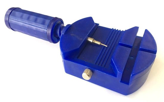 Blauwe bandenpinner voor horlogebandjes.