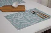 Hoogwaardige Stijlvolle Placemat - Jacquard Geweven anti-slip onderlaag - Soepel - Duurzaam - Set van 6 - 33cm x 45 cm - Calera Bleu Canard