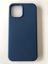 Hoogwaardige Siliconen back cover case - Geschikt voor iPhone 12 Pro Max - TPU hoesje (Navy) Blauw (2mm dik) stevig back cover
