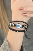 Khoshal  Armband Unisex | Fashion | Verstelbaar | Cadeau | 1-Delig | Blauw/Zwart Kleurig | Sieraden |
