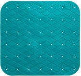 Antislip badmat - 55x55 CM - Turquoise - Zuignappen - Vierkant - Douchemat - Badmatten - Badkamer - Voor in bad - Antislipmat voor douche - Rubber - Kinderen/Ouderen - Anti slip ma