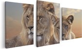 Artaza - Triptyque Peinture sur Canevas - Roaring Lion - 90x60 - Photo Sur Toile - Impression sur Toile