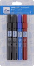 Permanent Markers 4 stuks |Zwart |Rood|Blauw Permanent markers 4 stuks