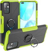 Voor Infinix Note 8 Armor Bear schokbestendige pc + TPU-beschermhoes met ringhouder (groen)