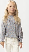 Sissy-Boy - Blauwe blouse met all over paisley print en ruffles