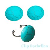 Turqouise set Clip Oorbellen met Verstelbare ( Sjaal) Ring-Charme Bijoux