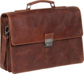 Justified Bags® Voyage Business Bag - Leren Aktetas Cognac