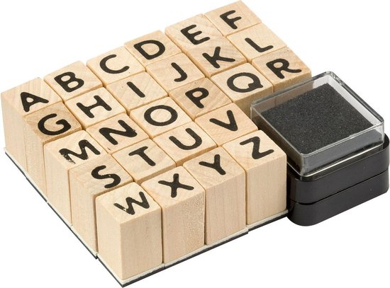 Set de tampons en bois Alphabet - Lettres de Tampons