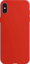 Hoesje Geschikt voor iPhone Xs Hoesje Siliconen Cover Case - Hoes Geschikt voor iPhone Xs Hoes Back Case - Rood