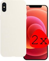 Hoes voor iPhone X Hoesje Wit Siliconen - Hoes voor iPhone X Case Back Cover Wit Siliconen - Hoes voor iPhone X Hoesje Siliconen Hoes Wit - 2 Stuks