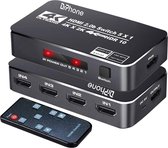 DrPhone ARC4 5x 1 HDMI 2.0B HDMI Switch - 4K HDR10 - 5 IN 1 OUT - 4K 60Hz - Ondersteunt Dolby Vision -High Speed (Max tot 18.5Gbps) - HDCP 2.2 & 3D