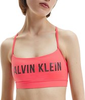 Calvin Klein Low Support Sportbeha - Maat M - Vrouwen - Roze/Rood - Zwart
