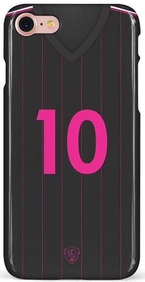 Telefoonhoesje - Back Cover - Geschikt Voor Apple IPhone SE (2020) - Zwart En Roze