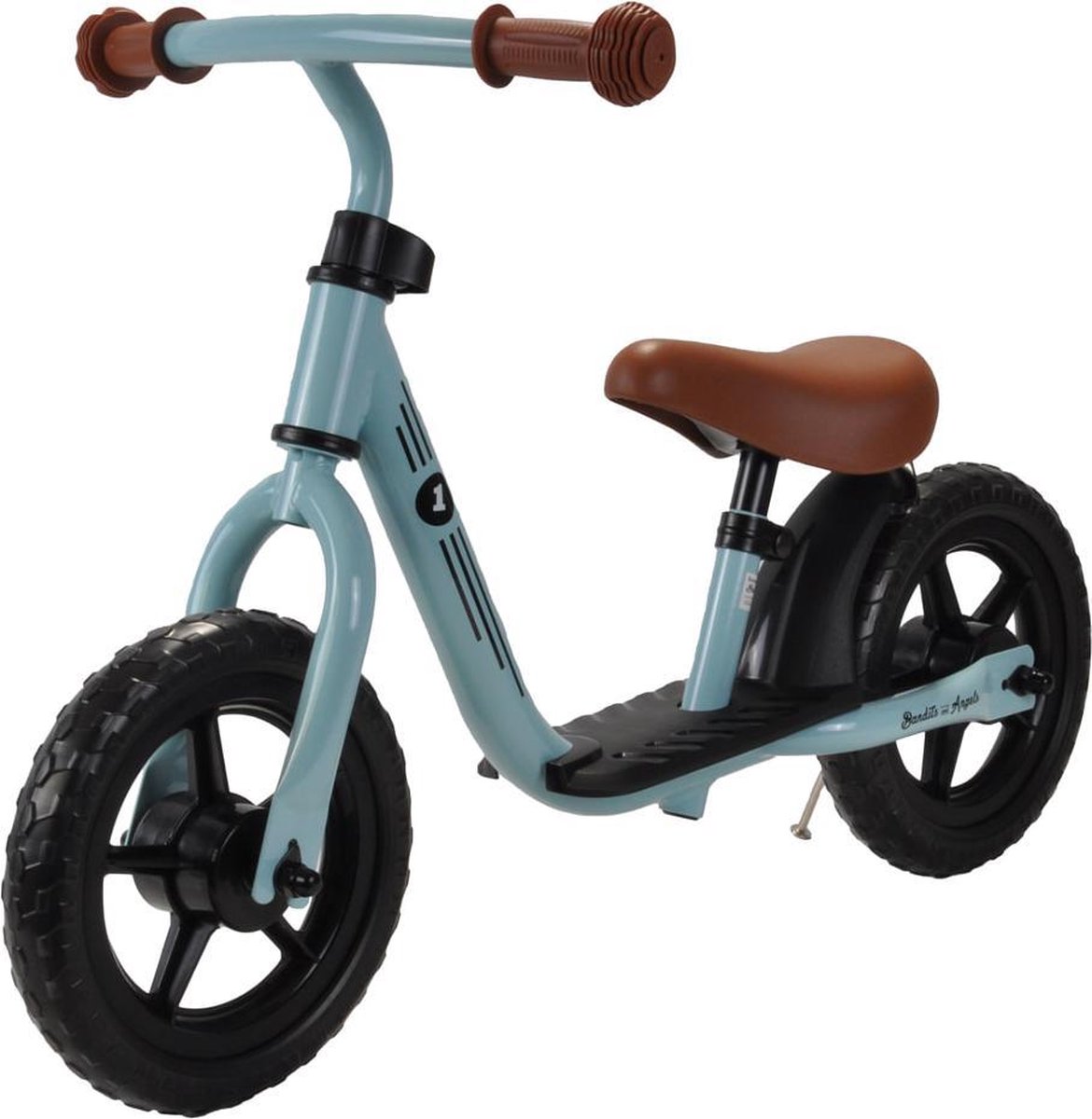 Bandits & Angels Metalen Loopfiets Starter Blauw met Voetenplank vanaf 2 Jaar - Limited Edition - Vintage Blauwe Loop Fiets - Verstelbaar Zadel 29 tot 39 cm - Voor Jongens en Meisjes - Compact en Veilig - Lage Instap met Voetenplank — afbeelding 4