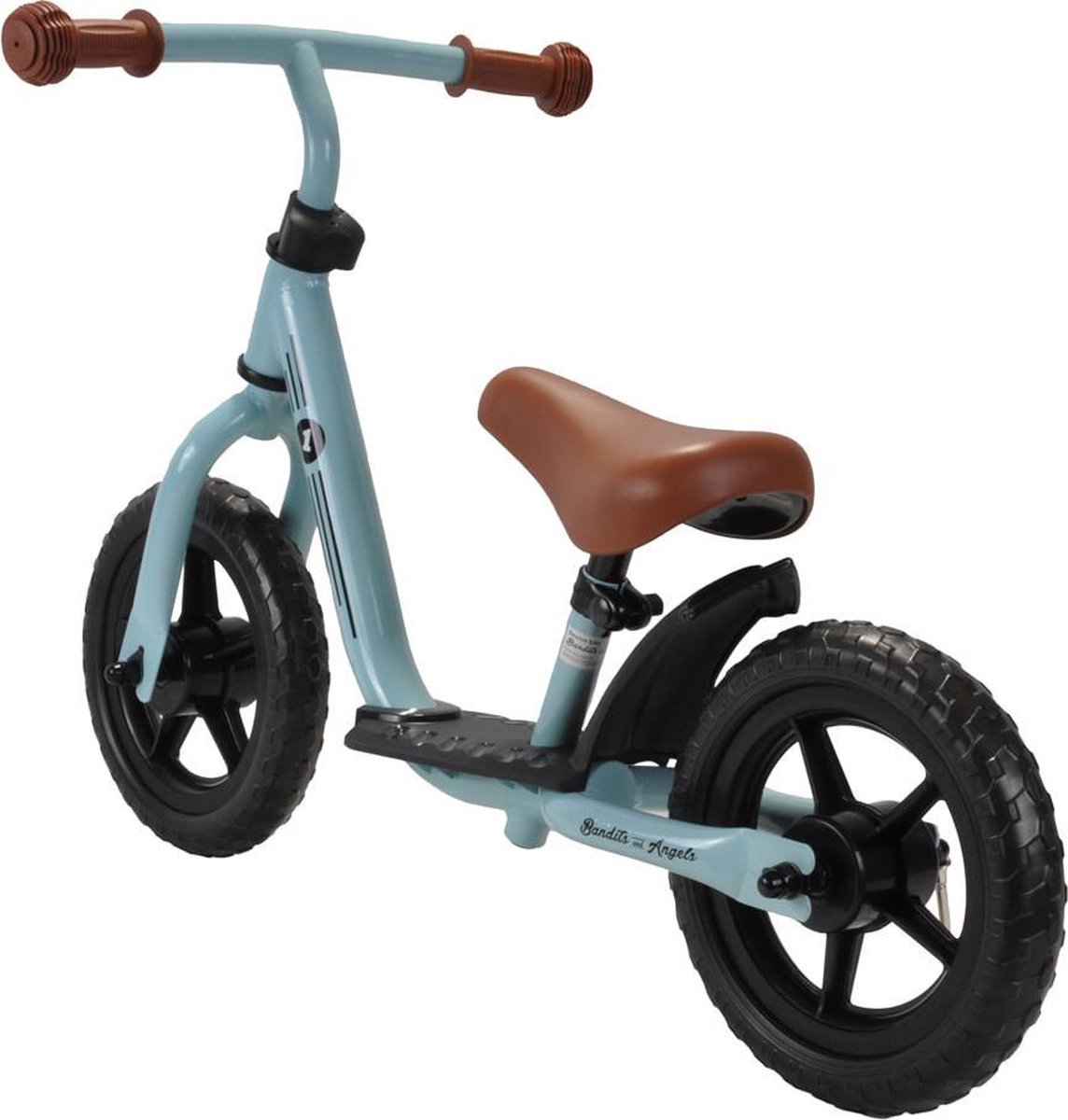 Bandits & Angels Metalen Loopfiets Starter Blauw met Voetenplank vanaf 2 Jaar - Limited Edition - Vintage Blauwe Loop Fiets - Verstelbaar Zadel 29 tot 39 cm - Voor Jongens en Meisjes - Compact en Veilig - Lage Instap met Voetenplank — afbeelding 12