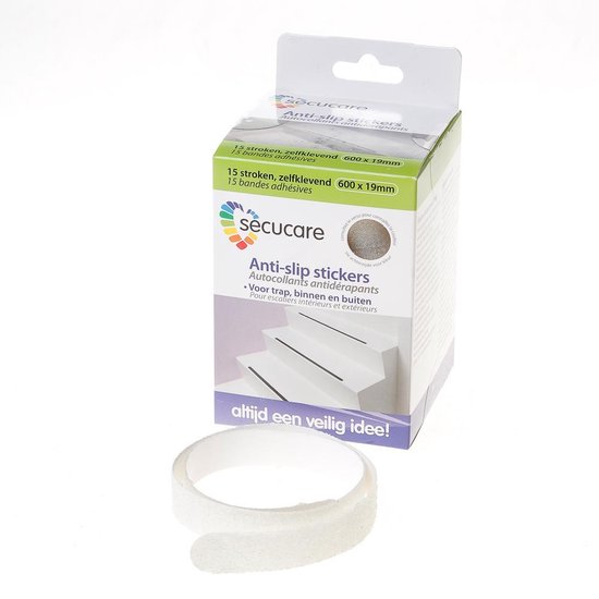 SecuCare Antislip sticker - langwerpig 16 x 600mm  transparant  binnen & buiten (trap  15 treden) - 8040.150.01