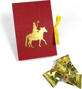 Boek van Sinterklaas - Gelukskoekjes met verrassende spreuken / Fortune Cookies - Rood en Goud - Sinterklaascadeaus